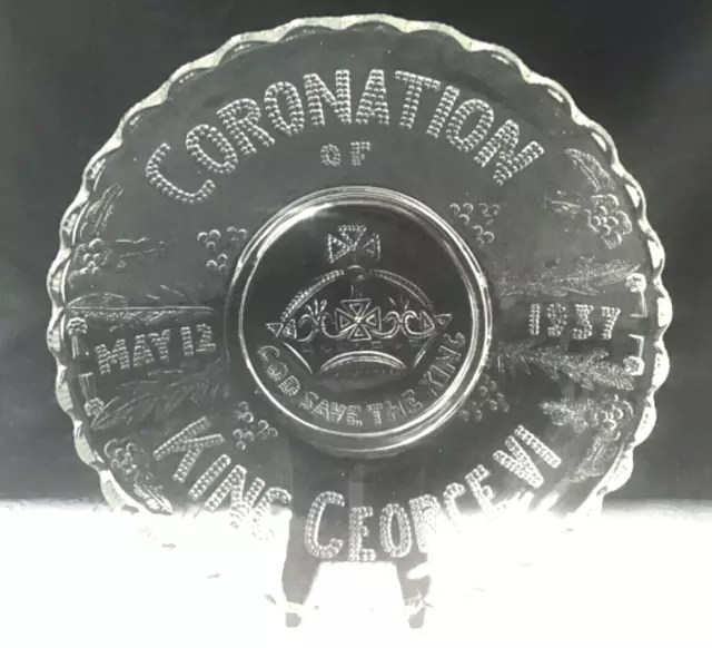 King George VI Coronation Glass Plate 1937