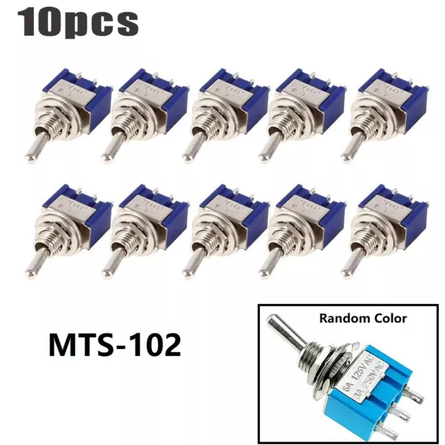 10x Miniatur Kippschalter Subminiatur 3 Polig Umschalter EIN-AUS 6A 125VAC