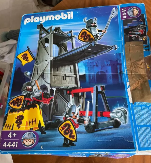 Playmobil Siege attack tower set 4441 boxed, missing some accessories