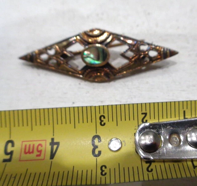 Broche Ancienne Fantaisie En émail Bleu - Signée G. Vergnolle Limoges - Occasion