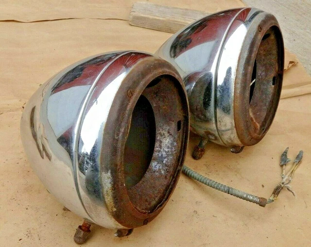 1934 Chevy Master HEADLIGHTS Original GM pair SEALED BEAM CONVERSION