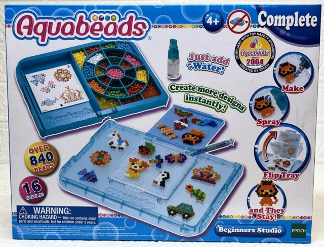 New Aquabeads Complete Beginners Studio Playset Creative Play 4+ Yrs