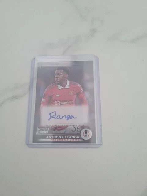 ✅ Topps Stadium Club Chrome - ANTHONY ELANGA - Base Auto - Manchester United ✅