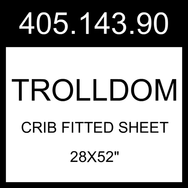 Sábana ajustada para cuna IKEA TROLLDOM patrón de erizo/blanco 28x52" 405.143.90