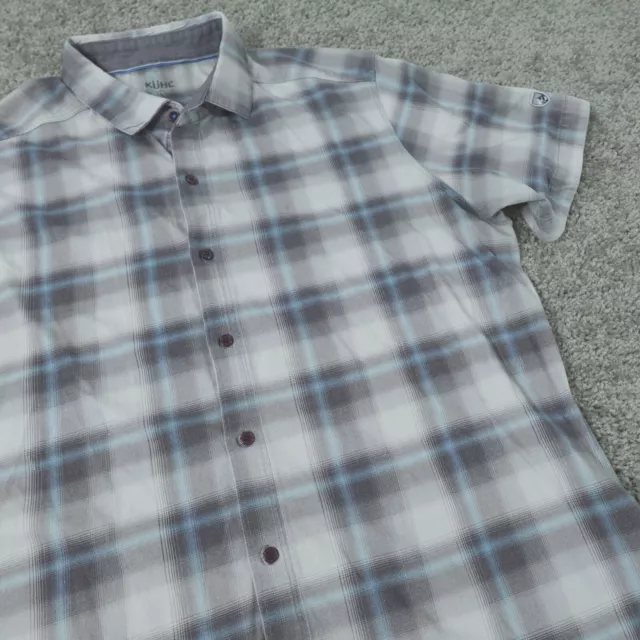 Kuhl Shirt Mens Large Wildfibre Button Up Short Sleeve Organic Cotton Outerwear