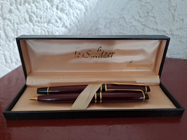 Coffret Waterman Stylo Plume Et Stylo Bille Or 18 Carats - Occasion, Marque De Luxe