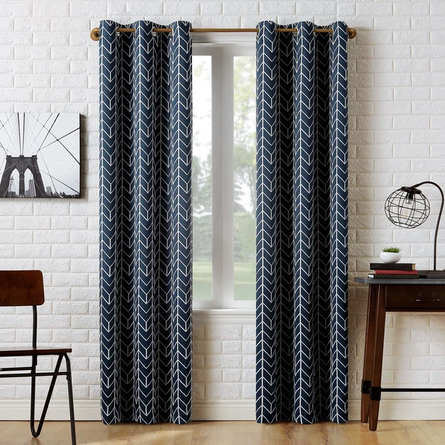 Sun Zero Kenwood 40" x 95" Chevron Print Blackout Curtain Panel