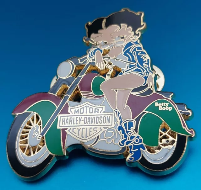 Betty Boop On A Harley Davidson M/C Rare Ltd. Ed Of 100 Pins Vtg 1960-1970'S New