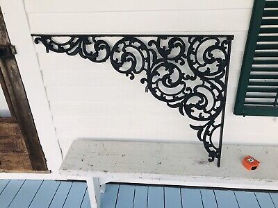 BEST Large Intricate Flower Quality Antique Cast Iron Hanging Store Sign Bracket