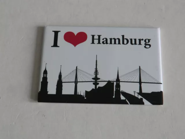 Hamburg "I Love Hamburg" Magnet Kühlschrankmagnet ca. 8 x 5 cm NEU