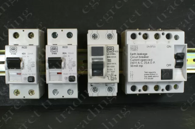 MK 57 Series  double pole 2 / 4 module 30mA RCD RCCB - TESTED