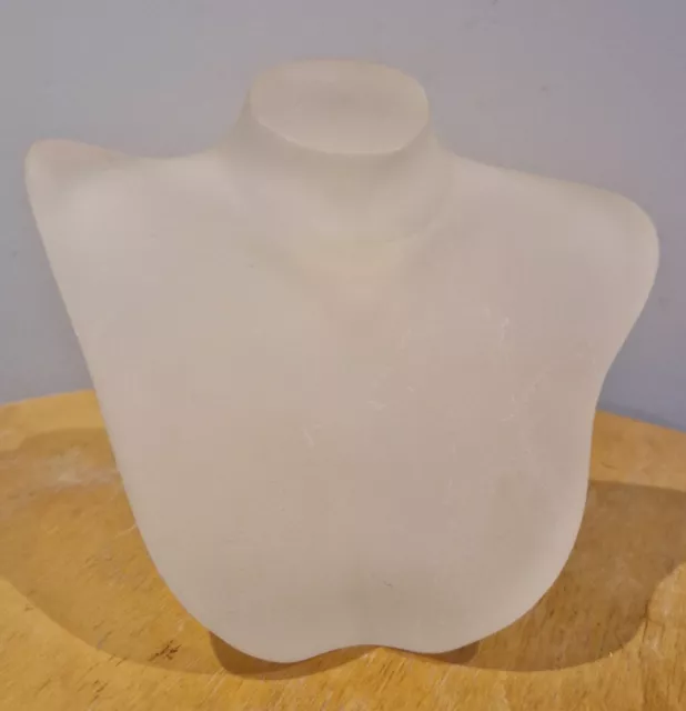 A Jewellery Frosted Clear Acrylic Plastic Bust Display Stand