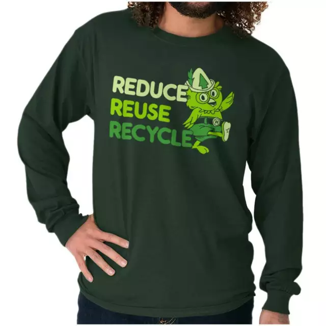 Woodsy Owl Reduce Recycle Reuse Save Earth Long Sleeve Tshirt for Men or Women