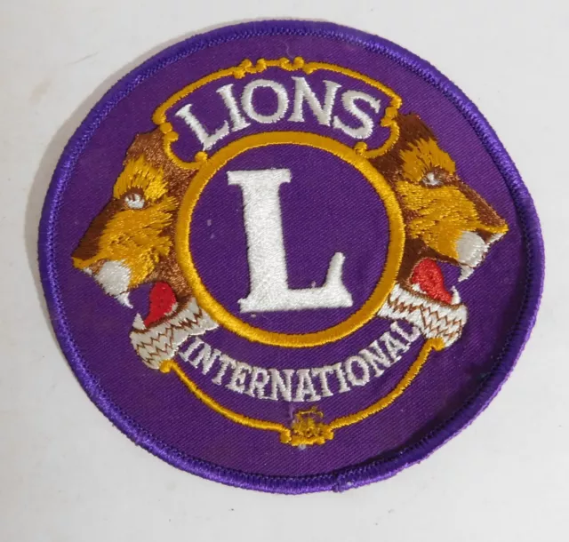 VTG Lions Club International Large 5" Embroidered Patch Emblem 70's-80's NOS USA