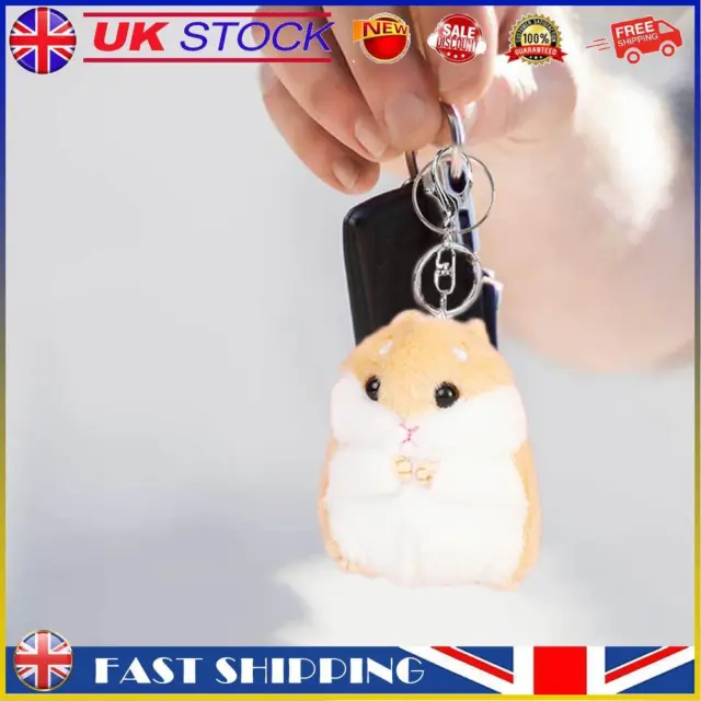 Cartoon Cute Hamster Plush Dolls Keychain Kawaii Backpack Pendants (Yellow) #gib