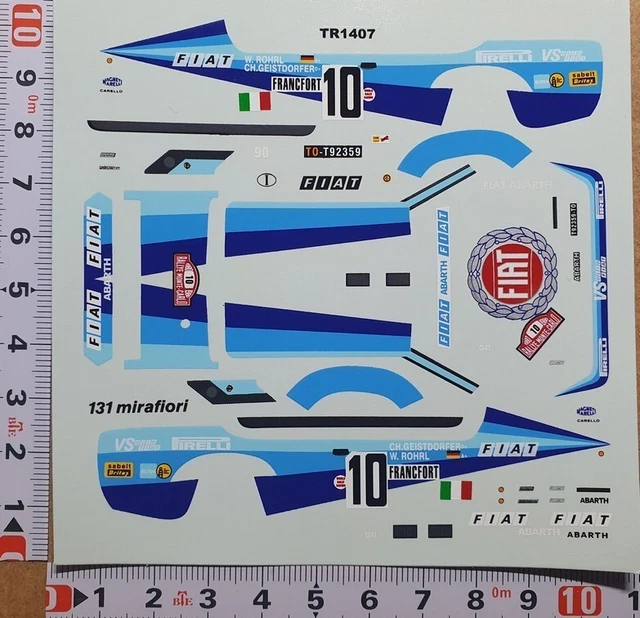 DECALS FIAT 131 ABARTH RALLY DASHBOARD