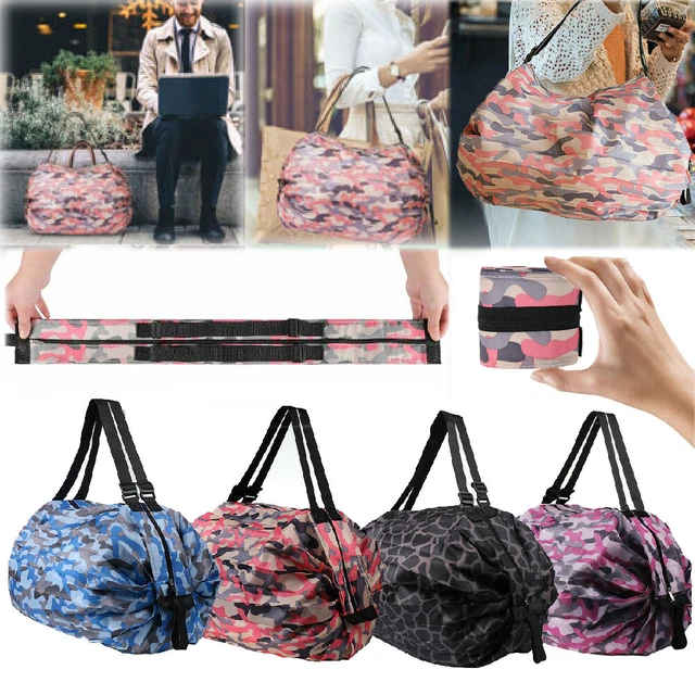 Borsa pieghevole per la spesa una tracolla lino borsa a mano da viaggio portatile