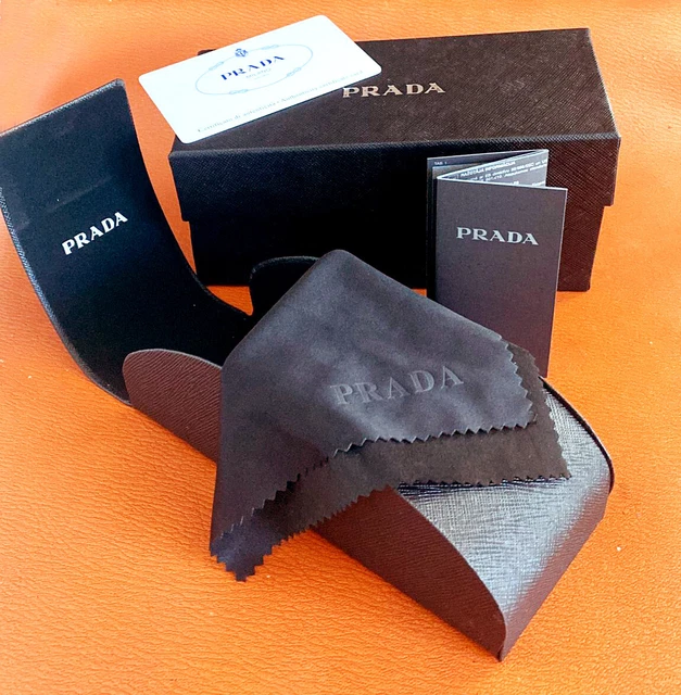 PRADA GLASSES CASE Black with Box & Cleaning Cloth Authentic  display picture 2