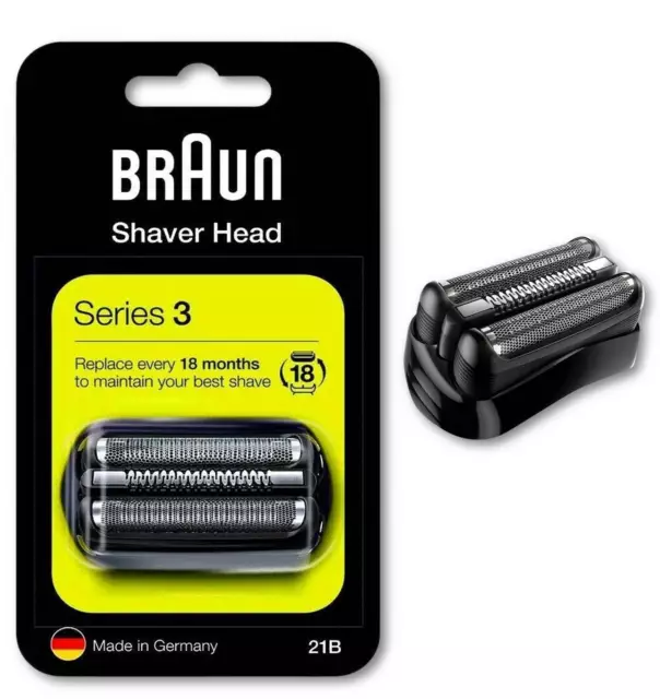 Braun Scherkopfkassette 21B Series 3 Kombipack Scherfolie + Scherblatt Schwarz