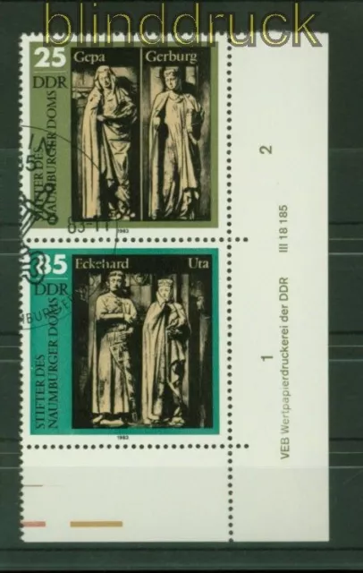 DDR Mi # 2808/11 DV gestempelt Naumburger Dom SZd 260 mit Druckvermerk Sonderste