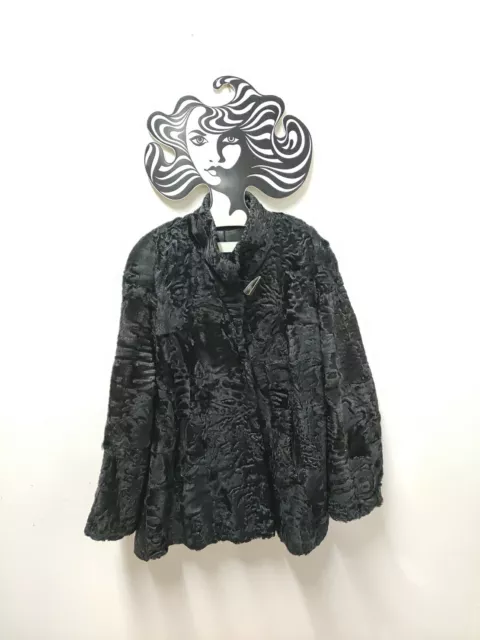 Cappotto-Giacca pelliccia donna vera pelle elegante colore Nero