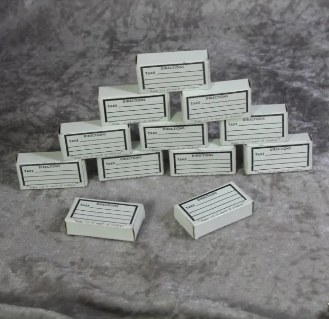 1 Dozen Vintage Unused Medical Pharmacy Pill Cardboard Boxes! Doctor