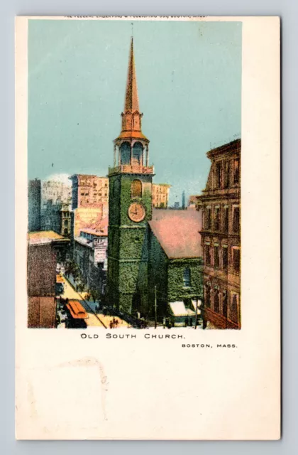 c1900s UDB Postcard Old South Church Boston Mass Unused Franklin 300 1c Stamp