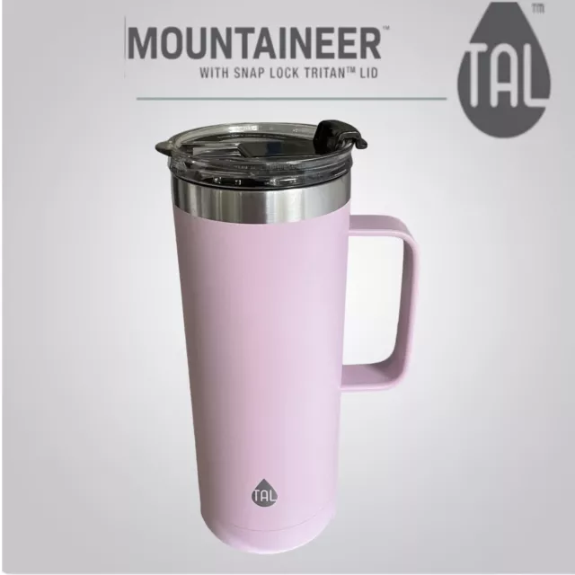 TAL Stainless Steel Boulder Coffee Mug 14oz, Bright Pink Speckled 