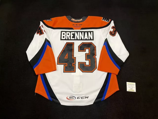 Lehigh Valley Phantoms 19/20 TJ Brennan CCM Quicklite Game Worn Used AHL Jersey