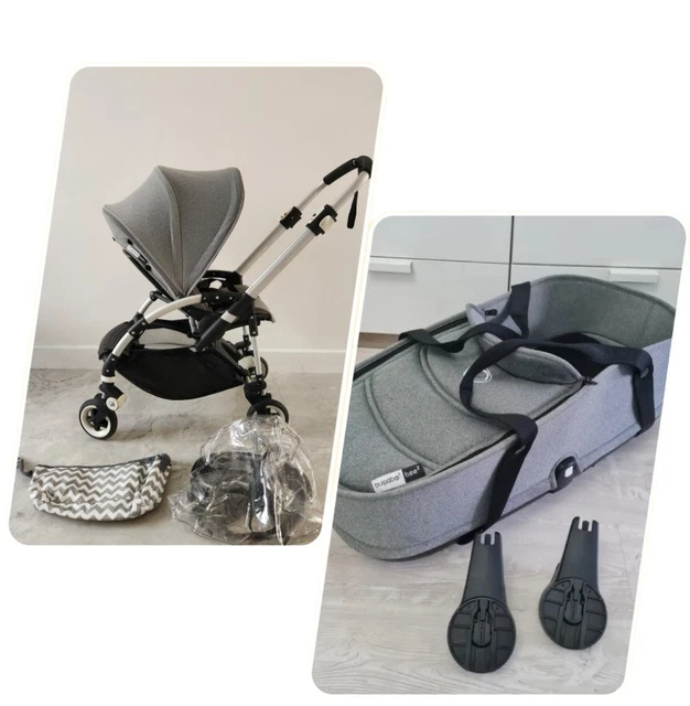 Bugaboo BEE3 Pushchair  Grey Melange + Carrycot Pram SET