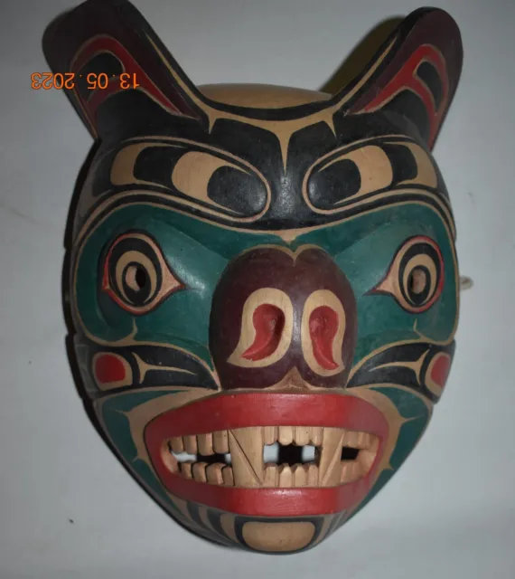 Orig $399 Northwest Coast Shaman Wolf Mask 12"