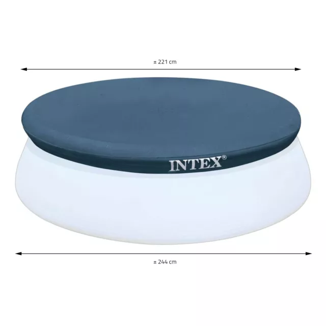 Intex Easy Set Pool Cover 244 cm round bleu foncé easy fix couverture de piscine 3