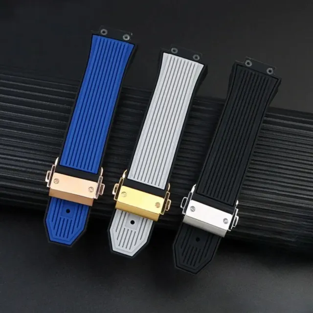 Cinturino Pelle Per Hublot Big Bang - 19x25mm - Scegli Colore Blu Nero Grigio Verde Beige