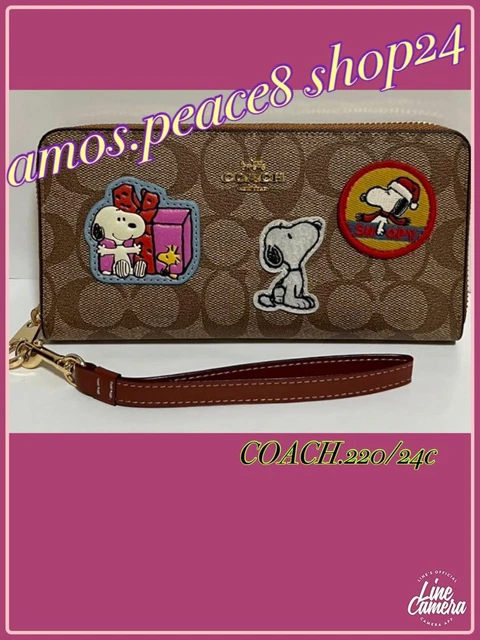 Limited Remaining Point Snoopy Coach Appraised Long Wallet