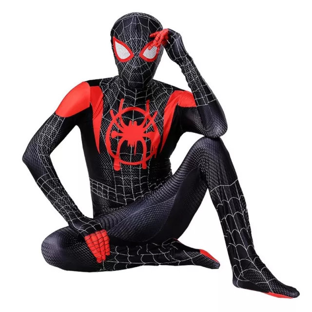 Spiderman Cosplay Miles Morales Déguisement Into The Spider Verse Toute Taille 3