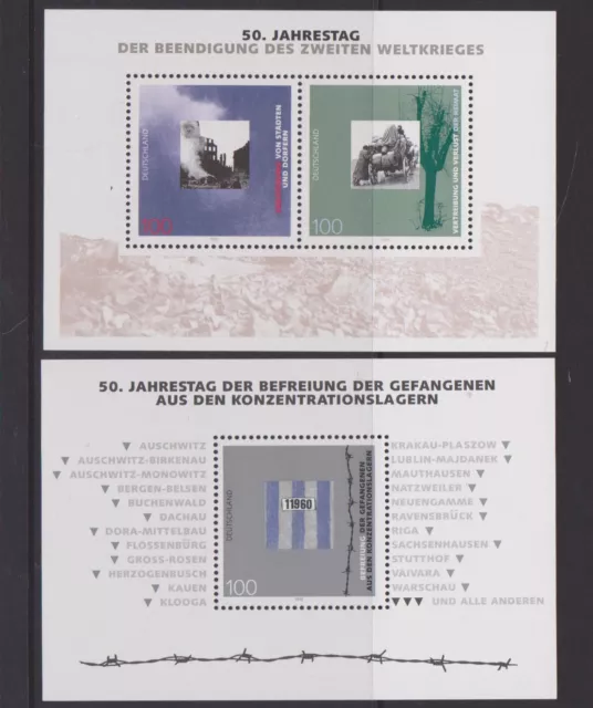 .BRD-1995-50.Jahrestag-ENDE II.WELTKRIEG+KZ-BEFREIUNG-Bl: 31+32-postfrisch-LUXUS