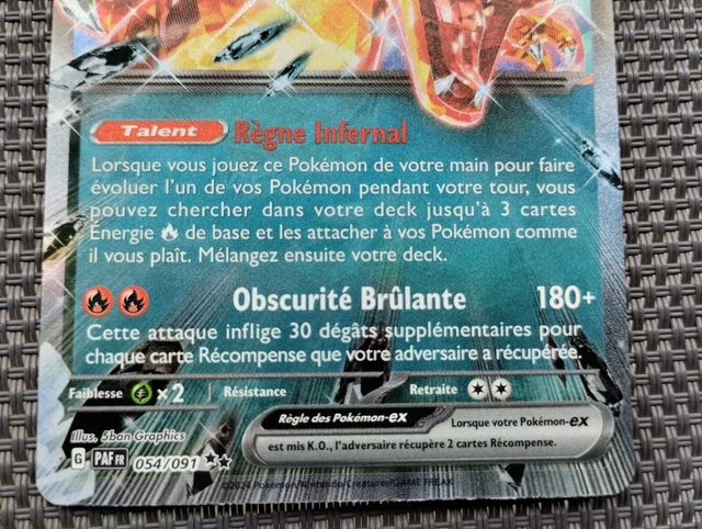 CARTE POKÉMON DRACAUFEU EX 054/091 EV4.5 destinées de paldea FR NEUF CARTE POKÉMON DRACAUFEU EX 054/091 EV4.5 destinées de paldea FR NEUF