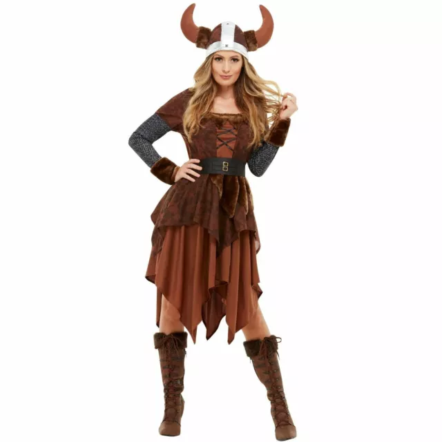 Mujer Adultos Viking Bárbaro Warrior Reina Disfraz Mujer