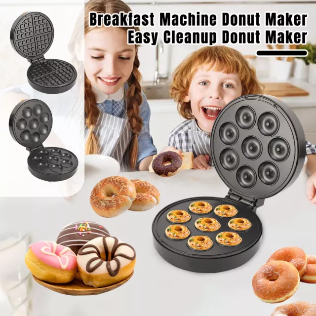 Mini Donut Maker Tool Compact Machine with Non-stick Surface 8 Holes Easy to Use