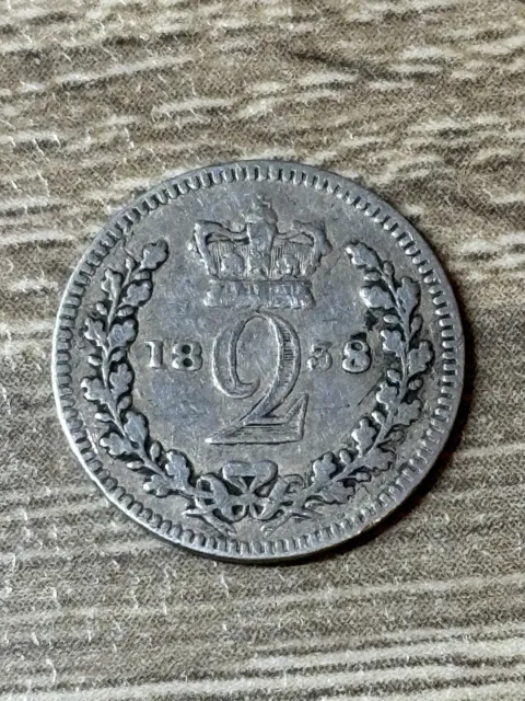 Victoria, Twopence, 1838, Maundy, 0.925 Silver