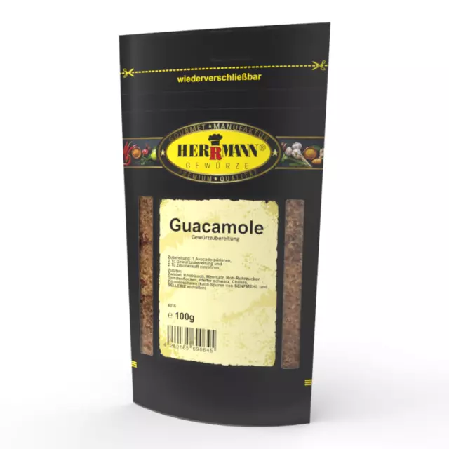 Nuovo 2 bustine ""Guacamole per avocado"" spezie Herrmann 100 g preparazione spezie