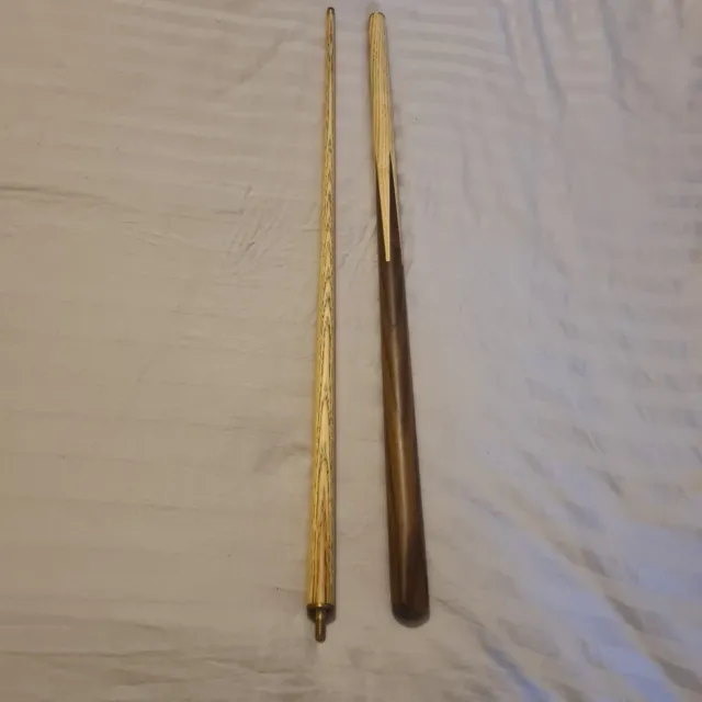 2 Piece Ash 57" Snooker/Pool Cue With Brass Joint