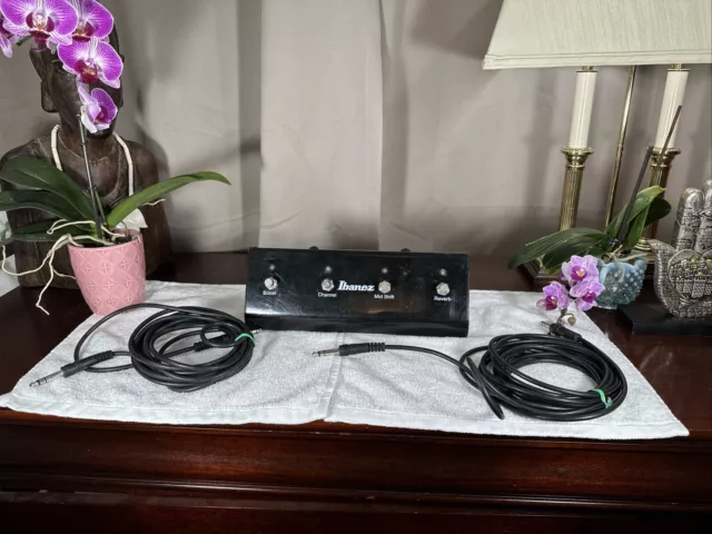 Ibanez  4Button Amplifier Footswitch Pedal CHANNEL REVERB BOOST MIDSHIFT+Cables