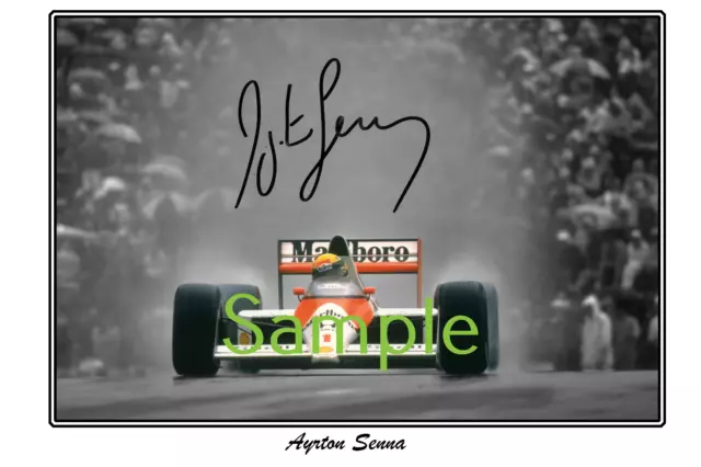 Ayrton Senna Brasil F1 World Champion large signed 12x18 inch photograph poster