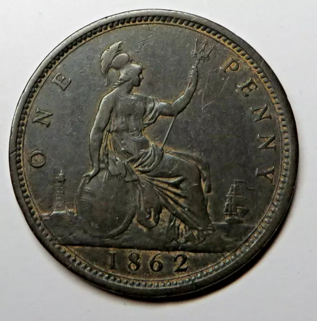 Great Britain Penny 1862 Bronze KM#749.2