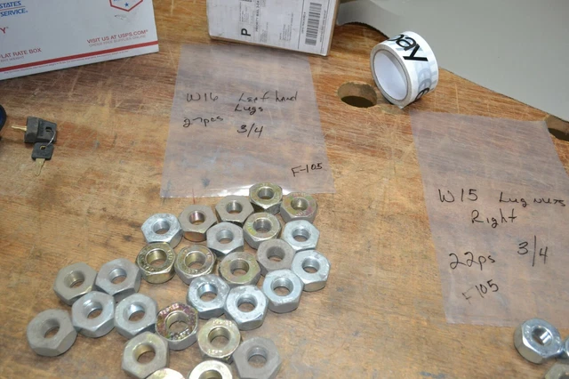 Lot Of 27 Left Hand 3/4 Truck Lug Nuts W16 Free Shipping