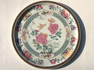 Rare et très grand Plat rond Porcelaine HAVILAND LIMOGES NICOLE SUZANNE LALIQUE 