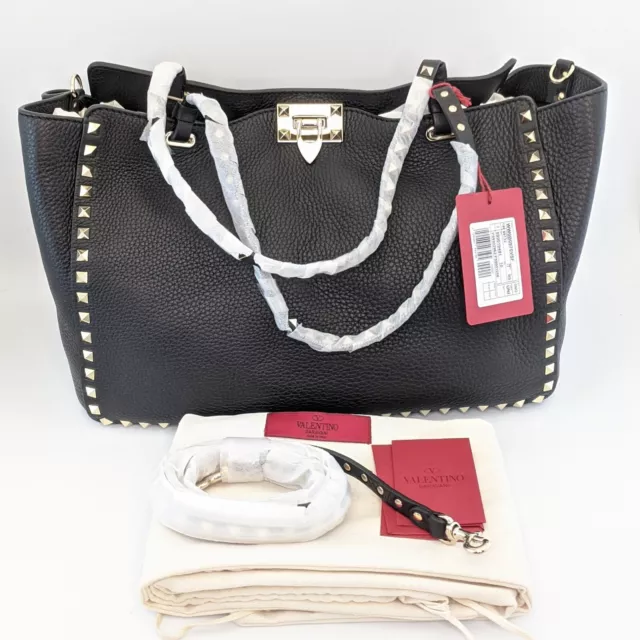 Valentino Rockstud Satchel, Black (WW0B0970VSF) RETAILS $1,899.99 NWT