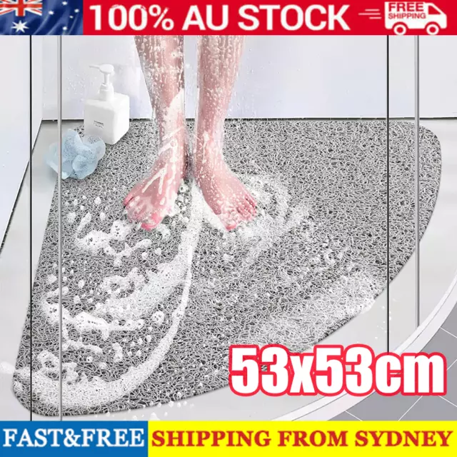 AU Shower Rug Anti Slip Loofah Bathroom Bath Mat Carpet Water Drains Shower Bath