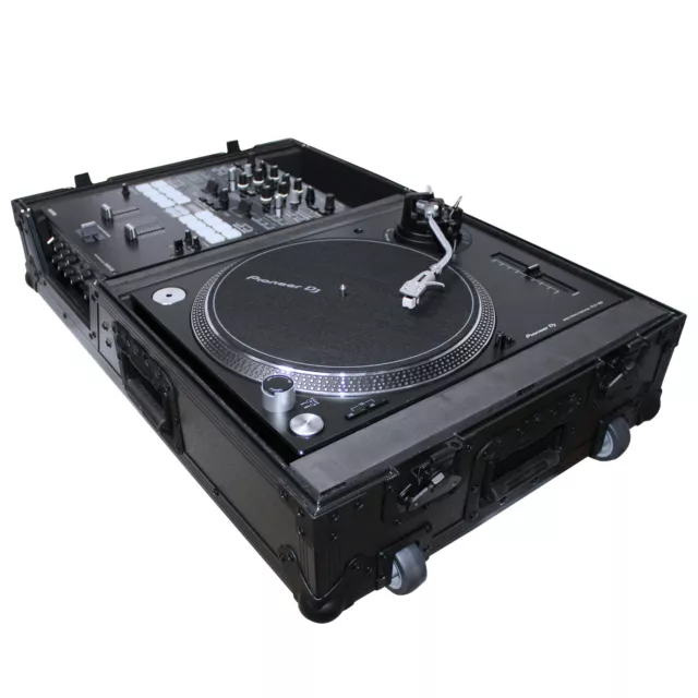 Road Case (All Black)  for DJ Single Turntable In Battle Mode & 10" or 12" Mixer